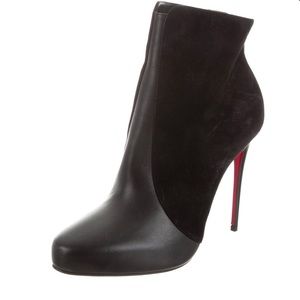 Christian louboutin suede + leather booties 9.5